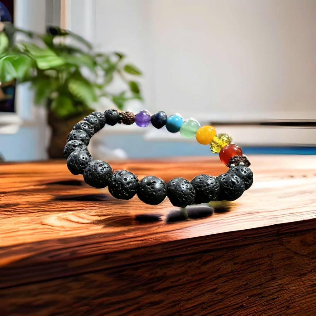 7 Chakra Energy Bracelets for Women Men Lucky Lava Rock Stone Beads Yoga  Bracelet